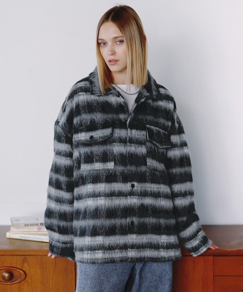 セール】アソートチェックシャギーシャツジャケット（その他アウター