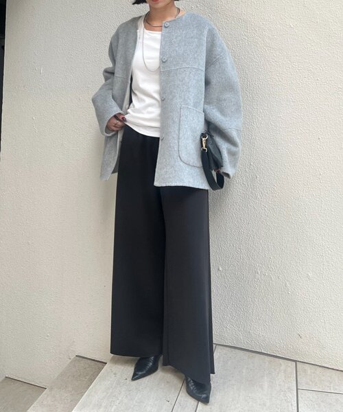 セール】【2WAY/ふんわり上質】リバーシブルコクーンジャケット（ノー