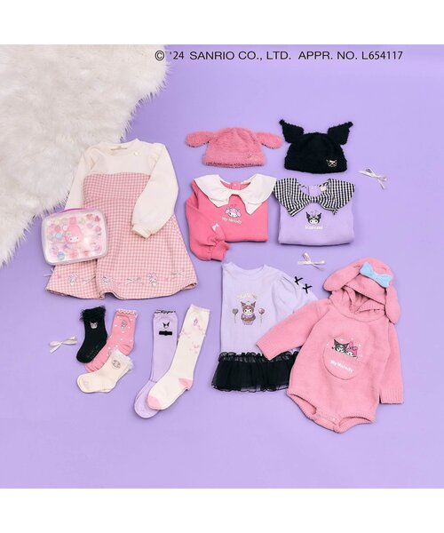 セール】マイメロディ・クロミ/千鳥柄ドッキングワンピース