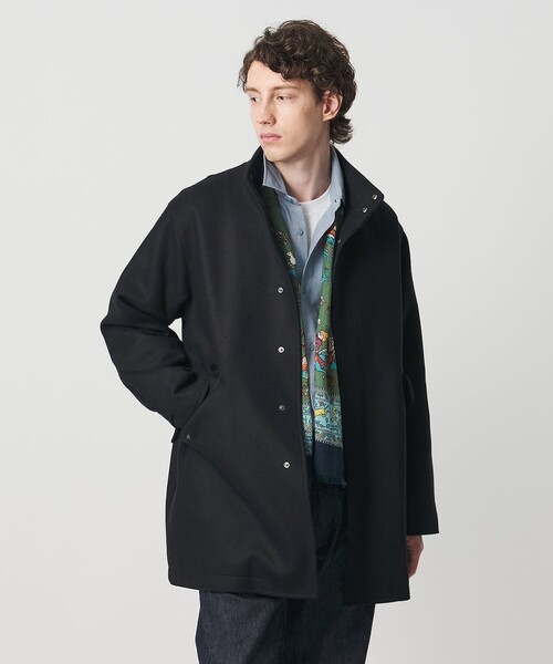 セール】ウーステッドメルトン ミリタリーコート（ミリタリー