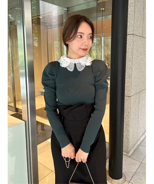 SNIDEL（スナイデル）の「Sustainableエンブロイダリーカラーニット