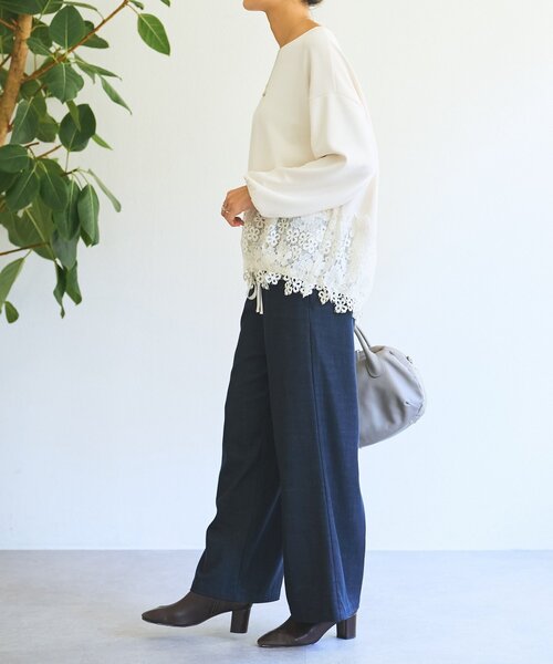 BEARDSLEY（ビアズリー）の「ダンボール裾レースプルオーバー（Tシャツ