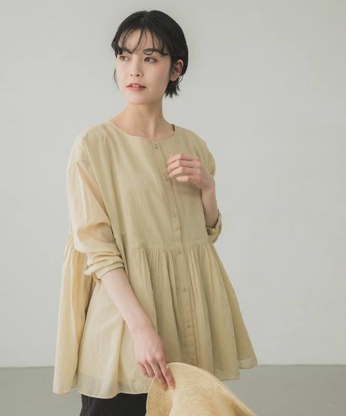 かぐれ（カグレ）の「ボイルギャザー2WAYブラウス（シャツ/ブラウス