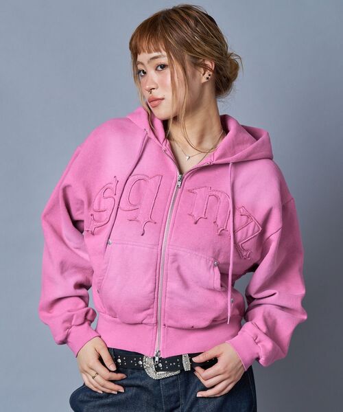 新色追加【sqnz（エスキュンズ）】sqnz washed wappen zip p/k