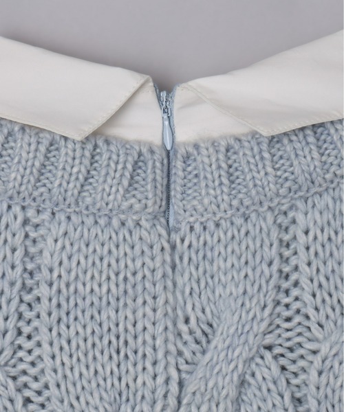 フリルレイヤードケーブルニット（ニット/セーター）｜Olu