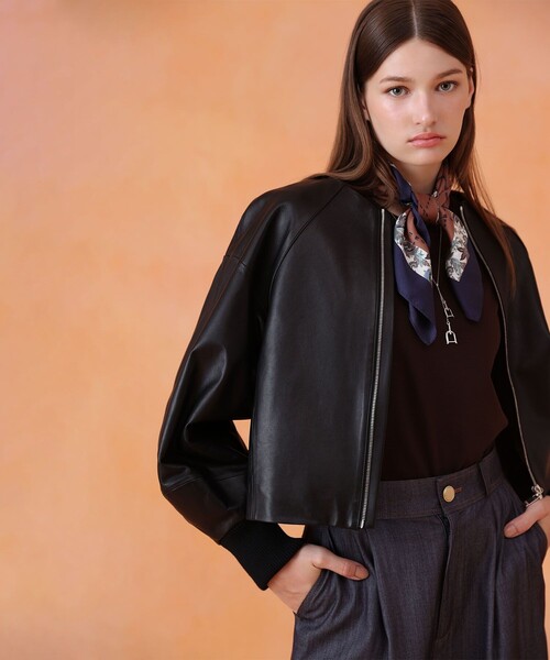 セール】ラムレザードルマンブルゾン（ライダースジャケット）｜ANAYI