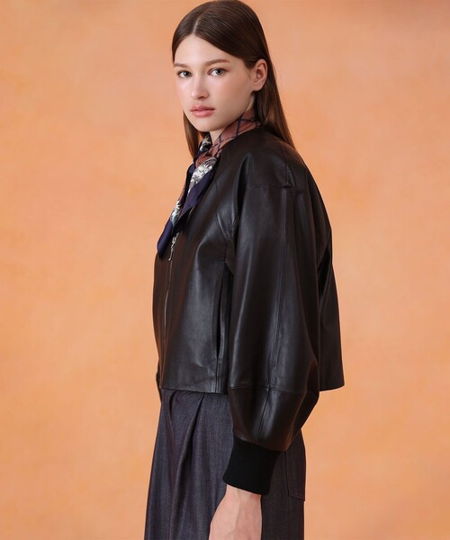 セール】ラムレザードルマンブルゾン（ライダースジャケット）｜ANAYI