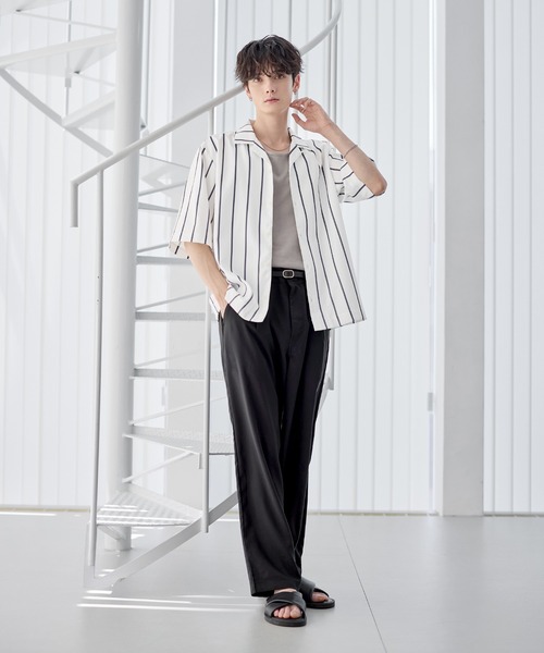 セール】【セットアップ 3点セット】防シワ接触冷感リラックスワイド