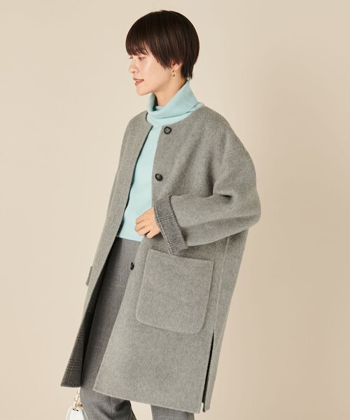 NOLLEY'S（ノーリーズ）の「リバーシブルハーフコート（ノーカラー