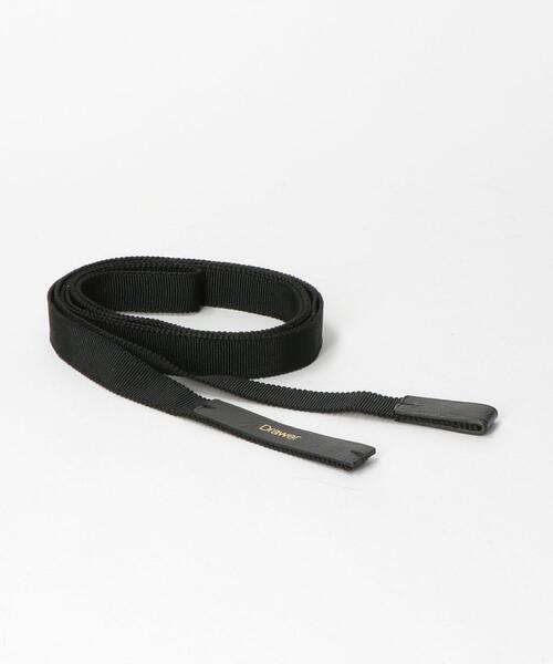 新品未使用！Drawerシルクグログランリボンベルト ブラック Drawer
