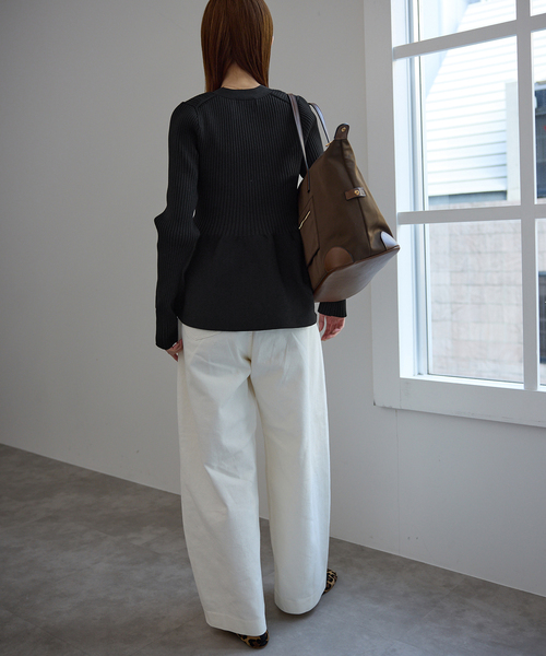 WEB限定/追加》Vネックペプラムカーディガン（カーディガン/ボレロ