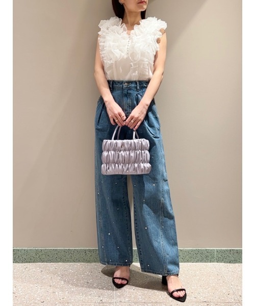 SNIDEL（スナイデル）の「Sustainableボリュームフリルブラウス