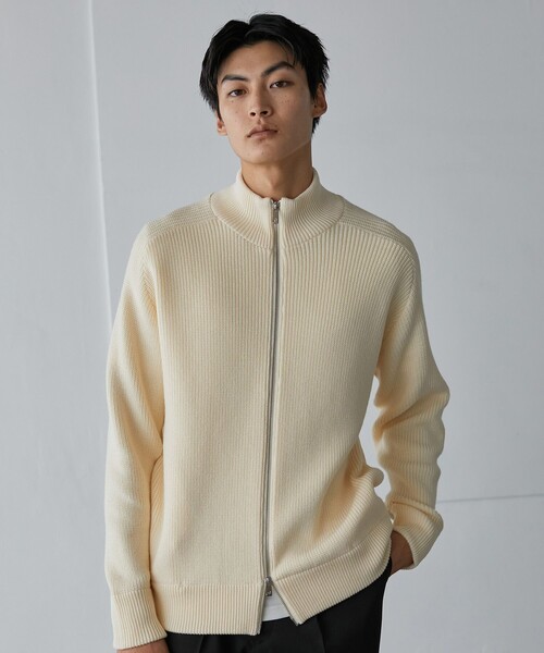 EC限定】ウールリブ ジップアップドライバーズニット（ニット/セーター