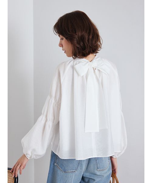 セール】ギャザーバックリボンブラウス（シャツ/ブラウス）｜Mila Owen