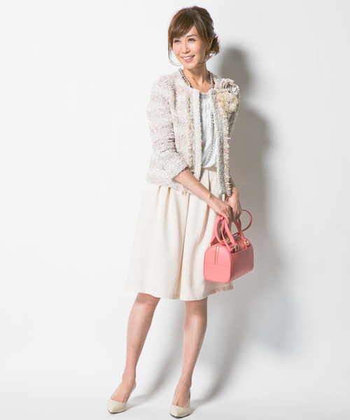 自由区（ジユウク）の「('15春)YONETOMIツイード ノーカラージャケット