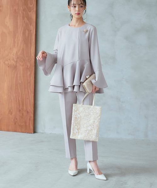 セール】オケージョンドレス 結婚式 ｜ ストレッチ ｜ ダブル フレア