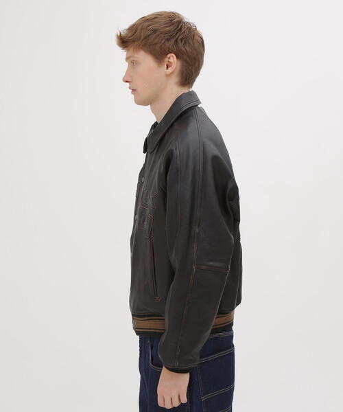 VARISTY LEATHER 'GOALERS' VINTAGE BLACK / バーシティ レザー