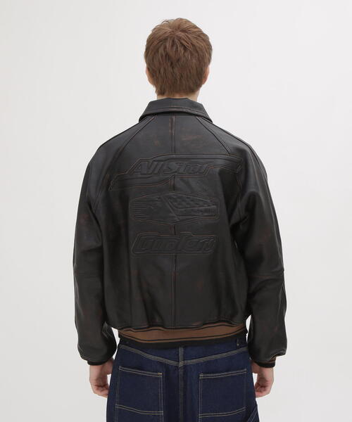 VARISTY LEATHER 'GOALERS' VINTAGE BLACK / バーシティ レザー