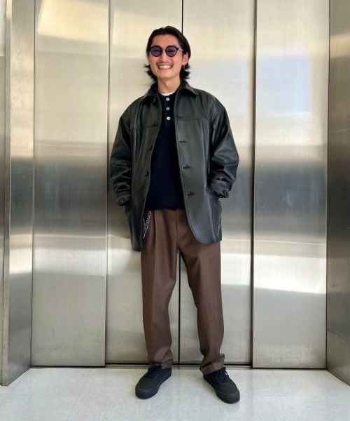 BEAMS（ビームス）の「BEAMS / レザー カーコート ブルゾン（ブルゾン