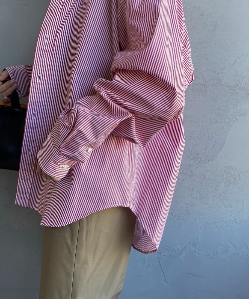 THE SHINZONE/ザ シンゾーン] ストライプ オーバーサイズダディシャツ