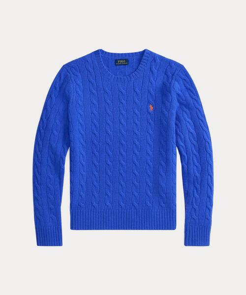 セール】ケーブル ウールカシミヤ クルーネック セーター（ニット