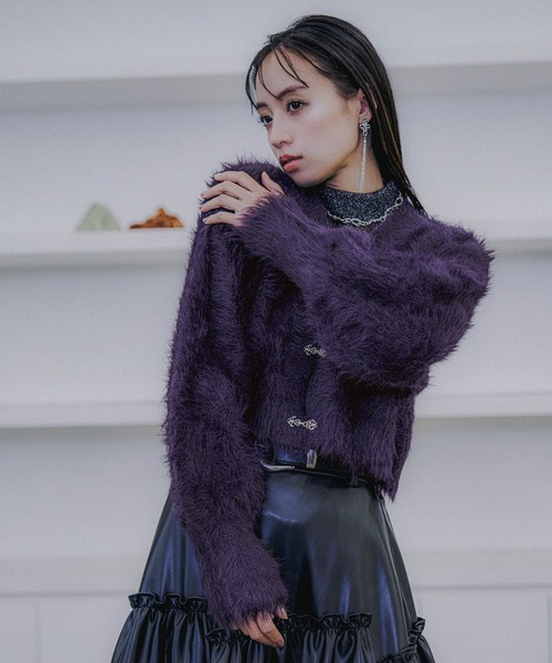 HARE（ハレ）の「シャギーチャイナニットカーディガン(HARE