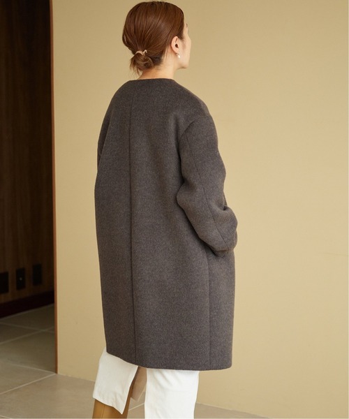 IENA（イエナ）の「ラムウールノーカラーコート（ノーカラーコート
