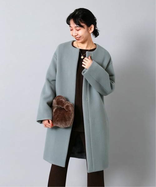 IENA（イエナ）の「ラムウールノーカラーコート（ノーカラーコート