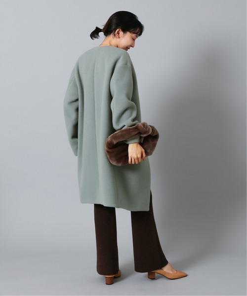 IENA（イエナ）の「ラムウールノーカラーコート（ノーカラーコート
