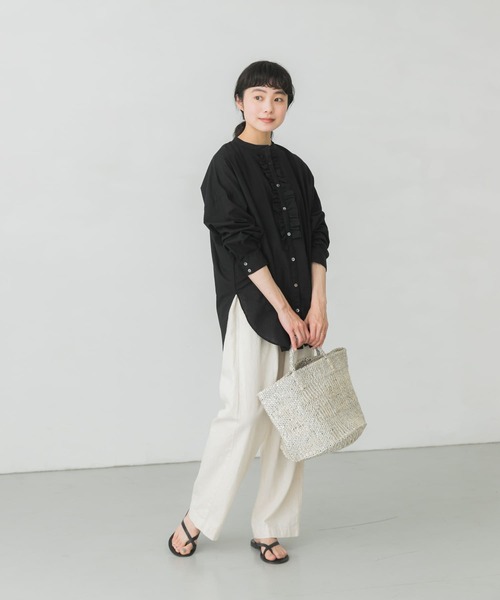 かぐれ（カグレ）の「コットンリネンフリルブラウス（シャツ/ブラウス