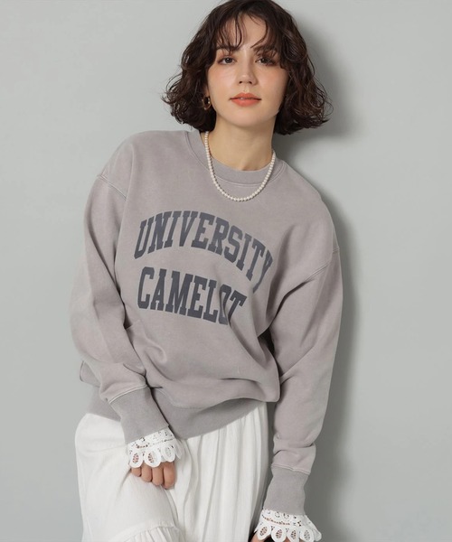 袖レースフロッキーロゴスウェット（Tシャツ/カットソー）｜Arpege