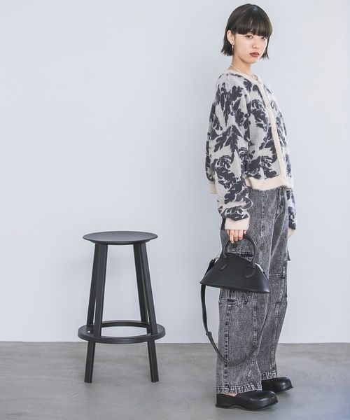 JEANASIS（ジーナシス）の「ジャガードフラワー2WAYカーディガン