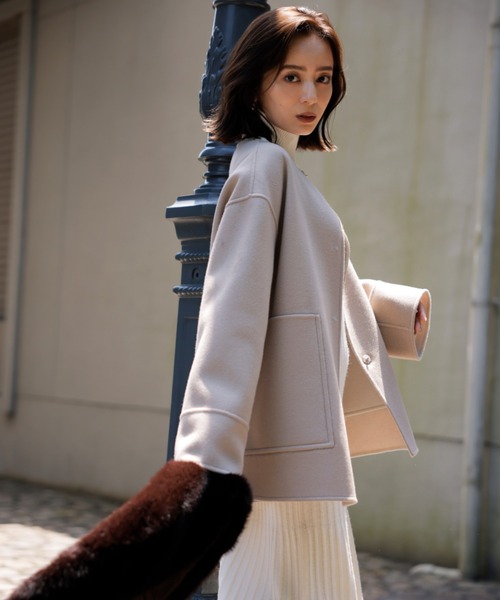 anuans（アニュアンス）の「バイカラーショートリバーコート（ノー