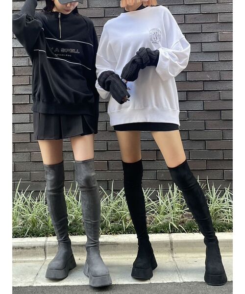 EMODA（エモダ）の「ローヒールフィットロングブーツ（ブーツ）」 - WEAR