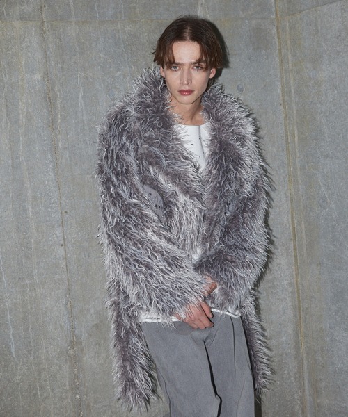 GRANCY】Fur Boa Riders Jacket / ファーボアライダースジャケット