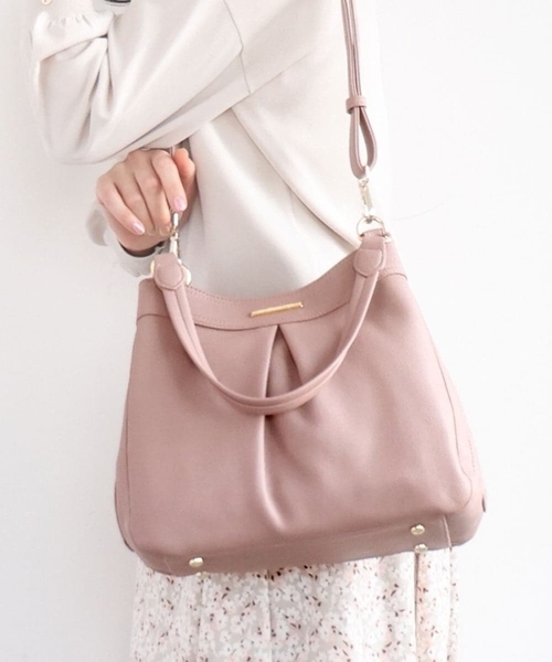 セール】[2WAY]合成皮革タックデザインバッグ（トートバッグ）｜MK