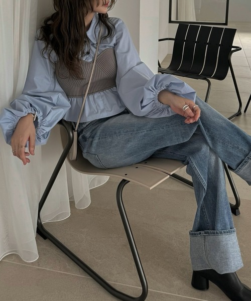 knit bustier docking peplum BL（シャツ/ブラウス）｜WILLFULLY