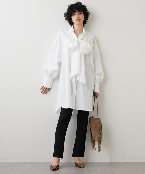 Whim Gazette（ウィムガゼット）の「タイプライターボウタイブラウス