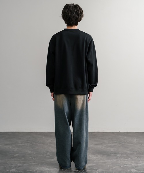 Dickies 裏起毛ワンポイントロゴワッペンクルーネック長袖スウェット