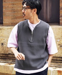 ハーフジップ」に該当するメンズのベスト（グレー/灰色系