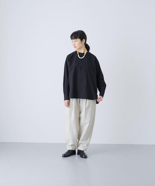 コットンクルーネックプルオーバーシャツ（シャツ/ブラウス）｜かぐれ