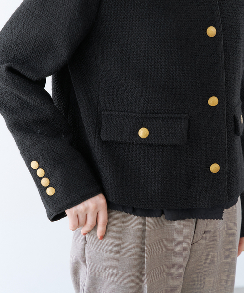 セール】ノーカラーツイードジャケット（ノーカラージャケット