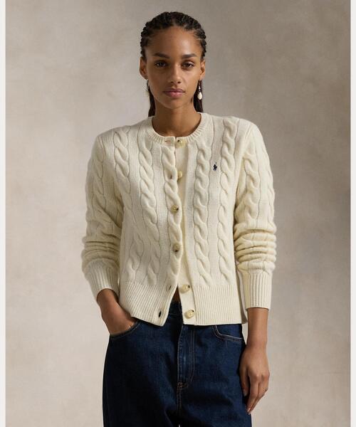 ケーブルニット ウールカシミヤ カーディガン（カーディガン/ボレロ