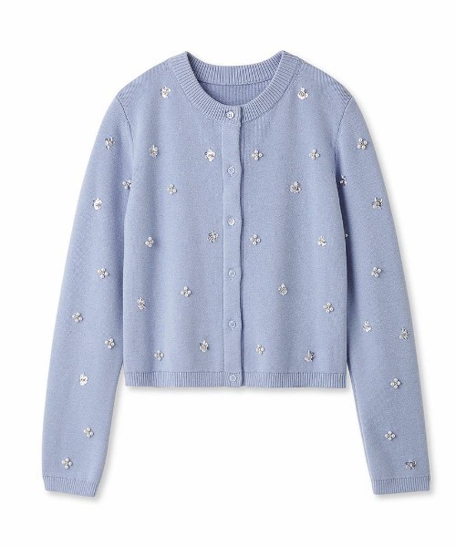 FRAY I.D（フレイアイディー）の「マルチフラワービジューカーディガン