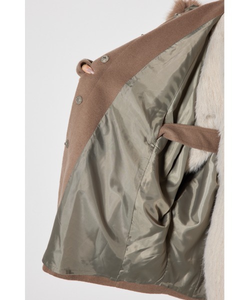 rienda（リエンダ）の「ウールミックスフードポンチョコート（ポンチョ