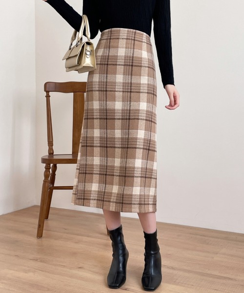 セール】バックスリットチェックスカート（スカート）｜ABITOKYO（アビ