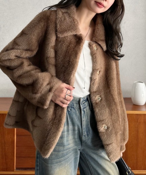 Eclat one（エクラワン）の「【Eclat one】フェイクファー 襟付き