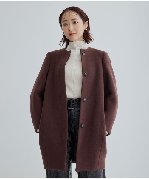 AKIRANAKA/アキラナカ】別注 Gladys coat BRN/コクーンノーカラー