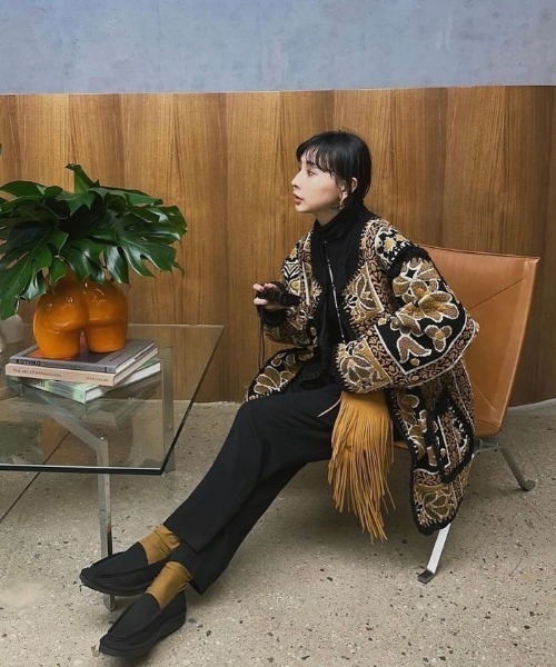 セール】RUG PATTERN KNIT JACKET（ノーカラージャケット）｜Ameri