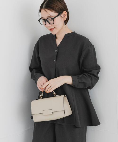 セール】『UR TECH SMOOTHLUXE』F by ROSSO サイドペプラムブラウス